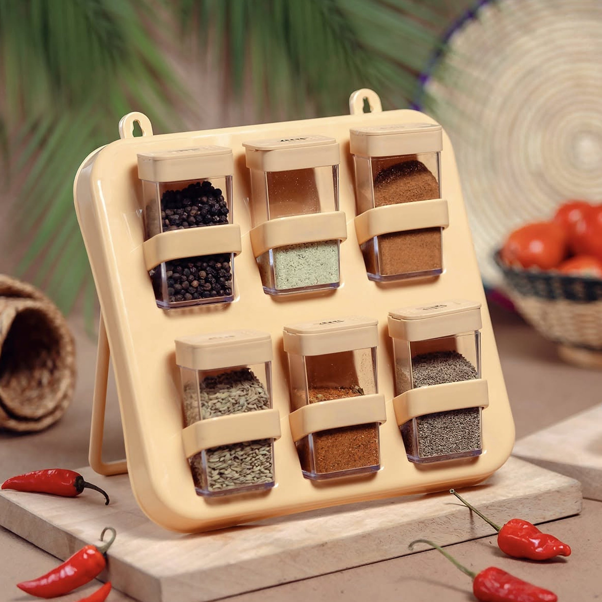 Multipurpose Mini Spice Jars With Stand